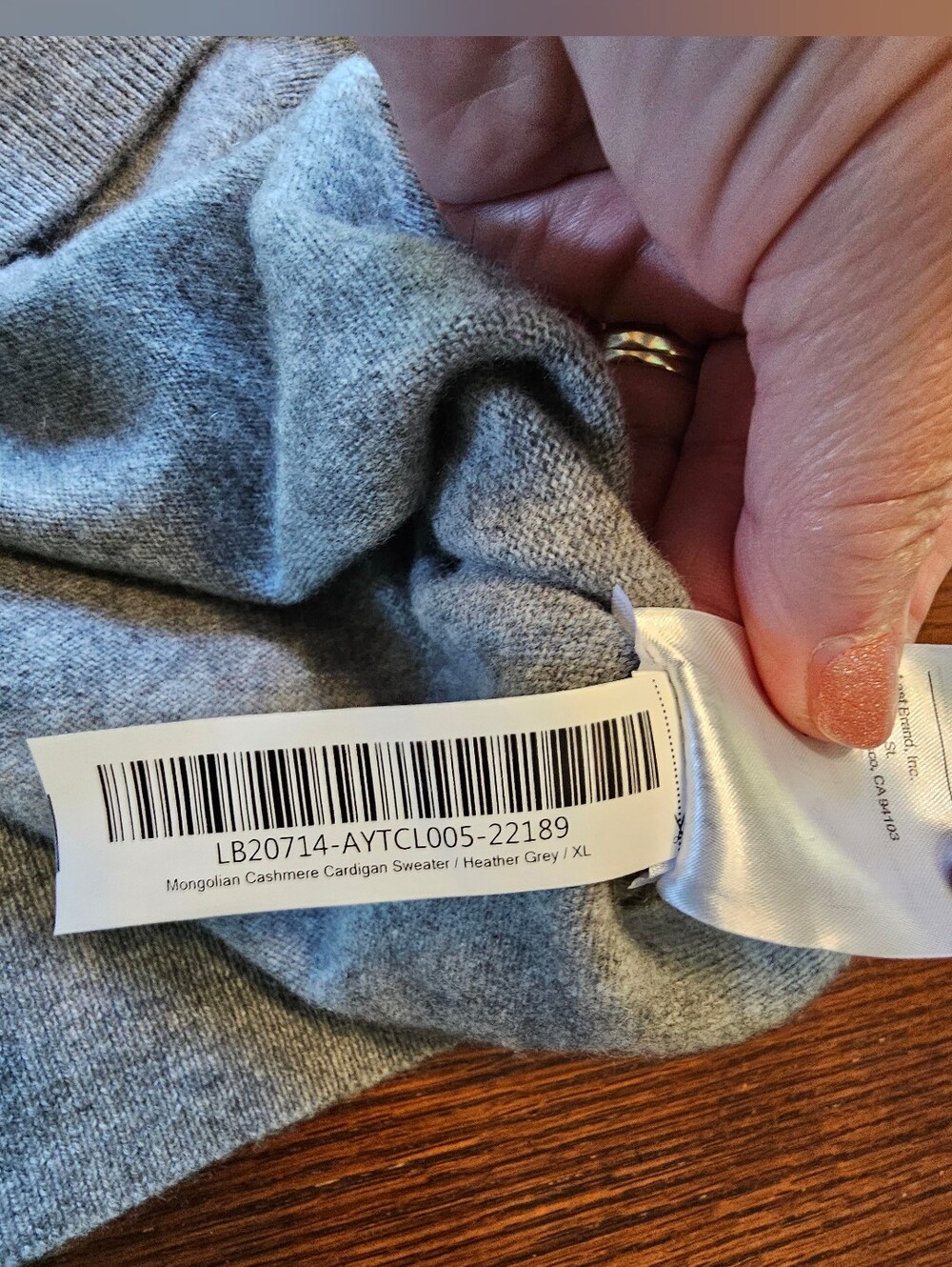 Quince Mongolian Cashmere Cardigan Sweater Heather Grey XL - Picture 5 of 9